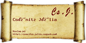 Csánitz Júlia névjegykártya